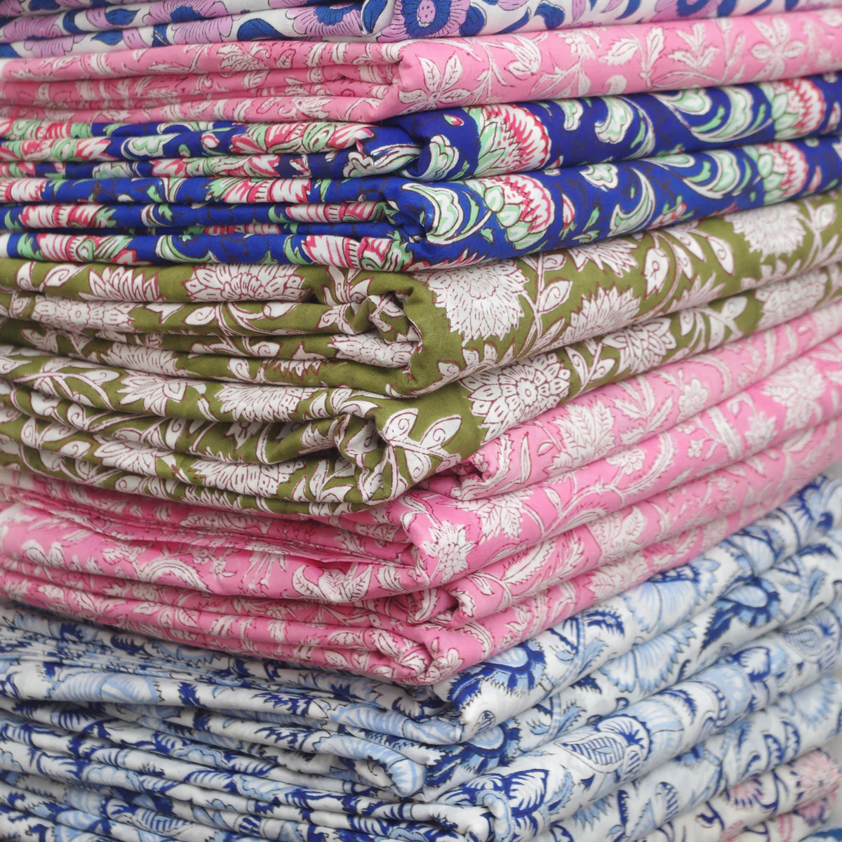 Cotton block printing fabric