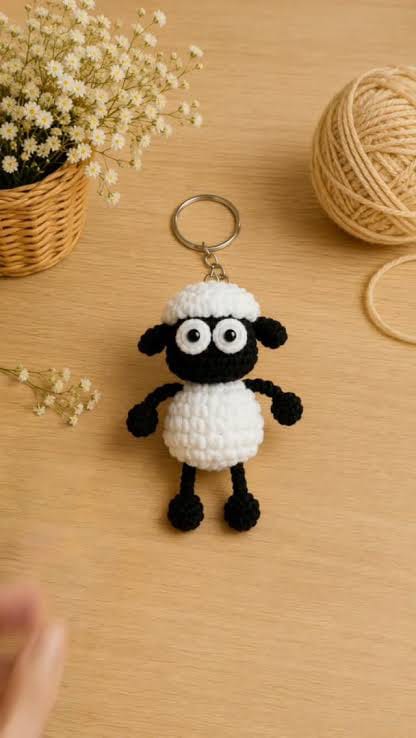 Crochet Shaun the Sheep Charm | ভেড়ার পশমের শান দ্য শীপ