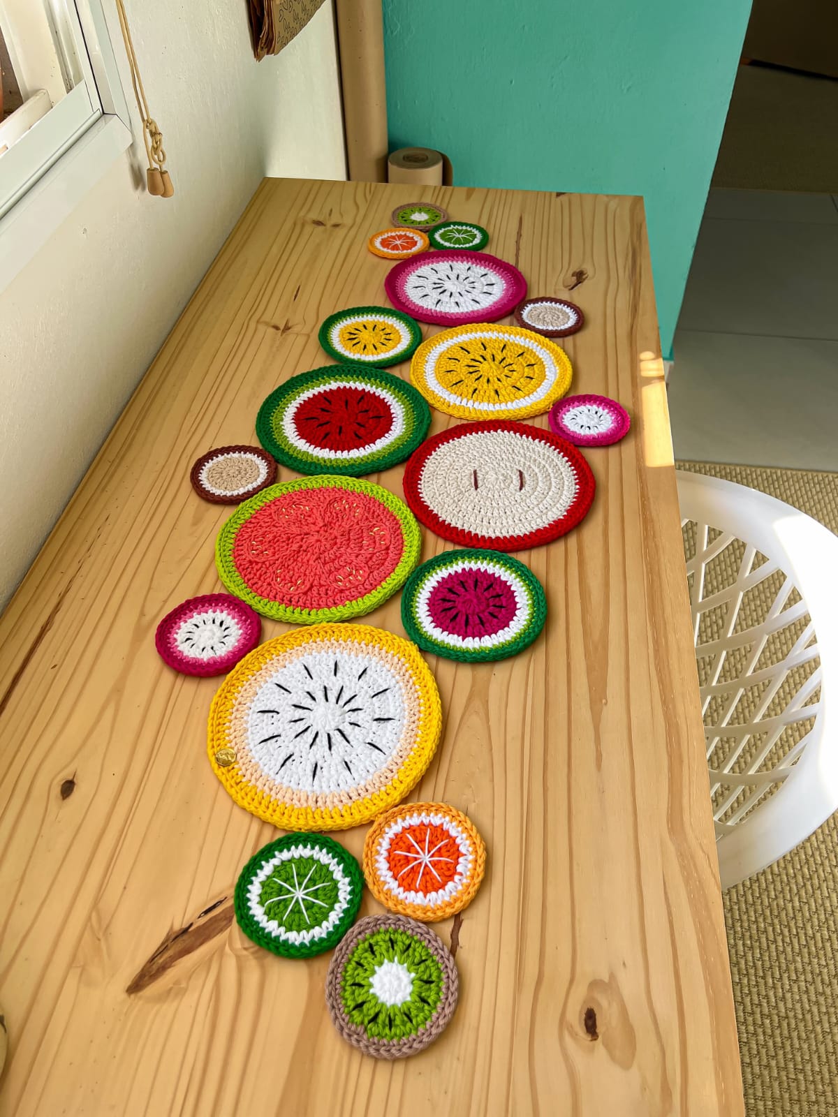 Crochet Fruit Theme Table Runner Set | ফ্রুট থিম ক্রোশেট টেবিল রানার সেট